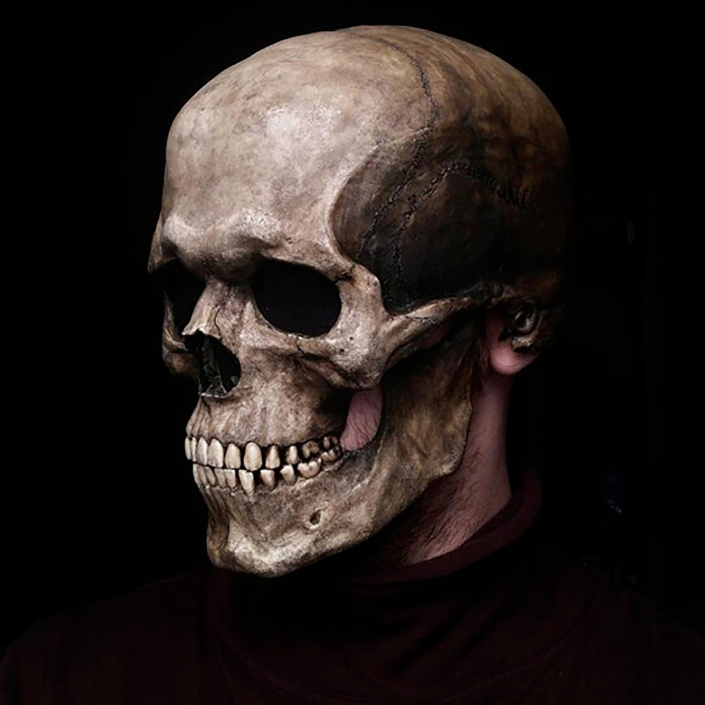 Full-Head Skull Mask with Movable Jaw