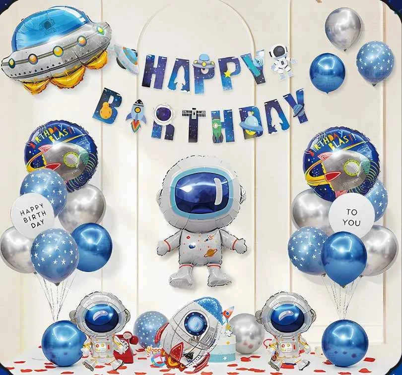 Outer Space Theme Party Decorations — Spaceship Balloon Set for Kids