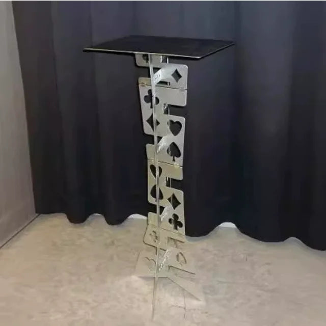 Aluminum Alloy Folding Magic Table Black Magic Trick Props Halloween Day Magician Teaching Material Stage Magic