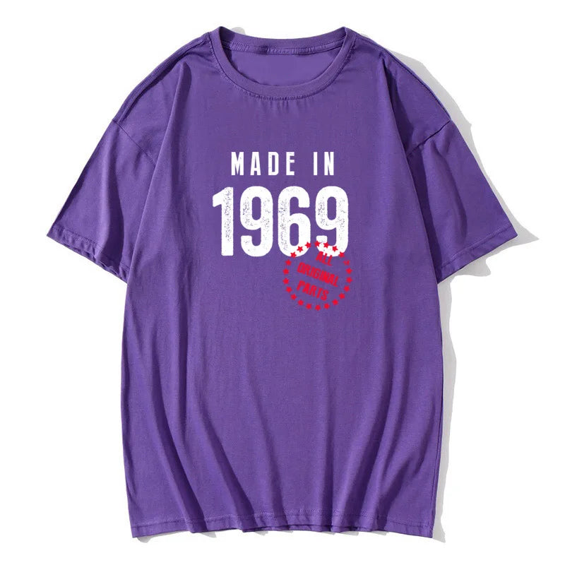Funny T shirt Husband Birthday Gift 100% Cotton Retro TShirts 1965 1966 1967 1968 1969 Vintage Print Man Round Neck Clothes - Big Tim's Magic Emporium