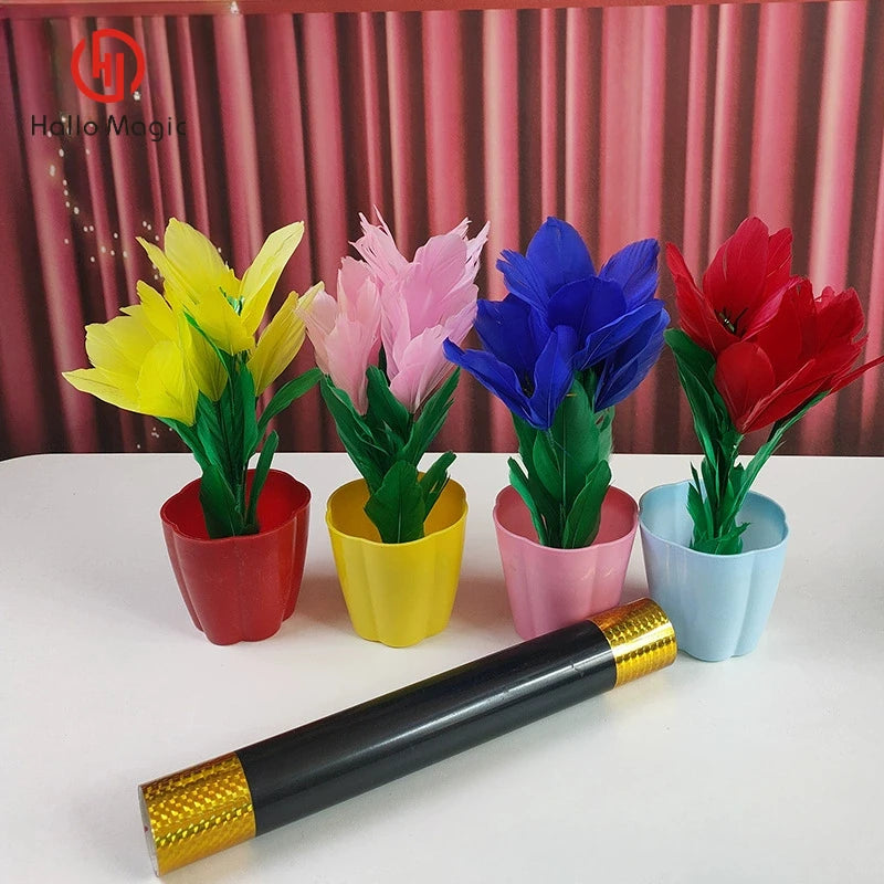 1Set Magic Wand Turns Into Four Flower Cane to Flowers Magic Tricks Stage Wand Magia Mentalism Illusion Gimmick Props Magician