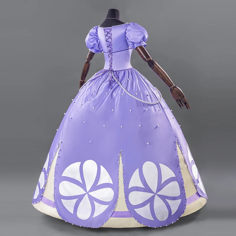 Princess Sofia Costume Set — Layered Dress, Crown & Necklace | Adult & Kids - Big Tim's Magic Emporium