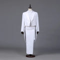 2026 New lb Tailcoat Classic Modern White and Black Basic Style Mens Suit with Tailcoat Singer Magician Stage Jacket Outfits
