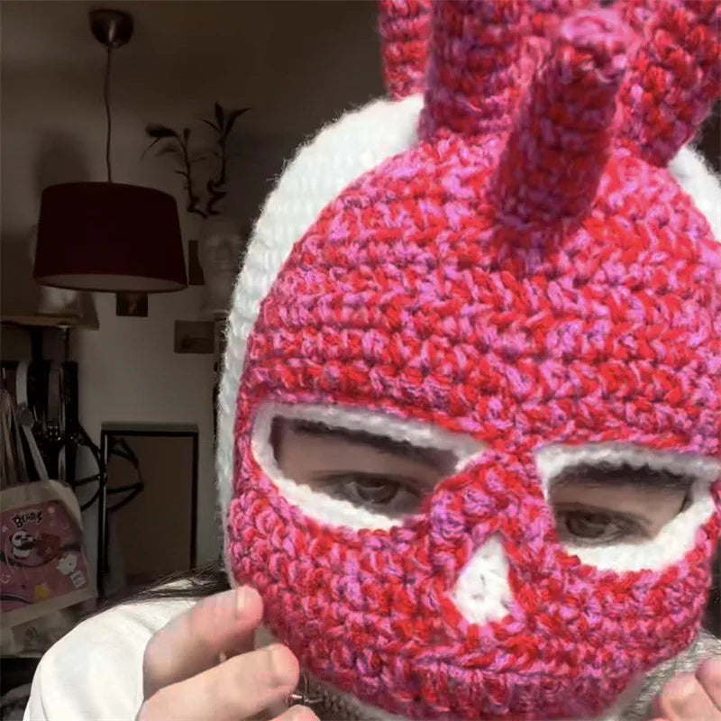 2026 Handmade Knitted Unisex Balaclava Hat Adult Skull Funny Balaclava Hat Design 48-50cm Fabric Balaclava Hat - Big Tim's Magic Emporium