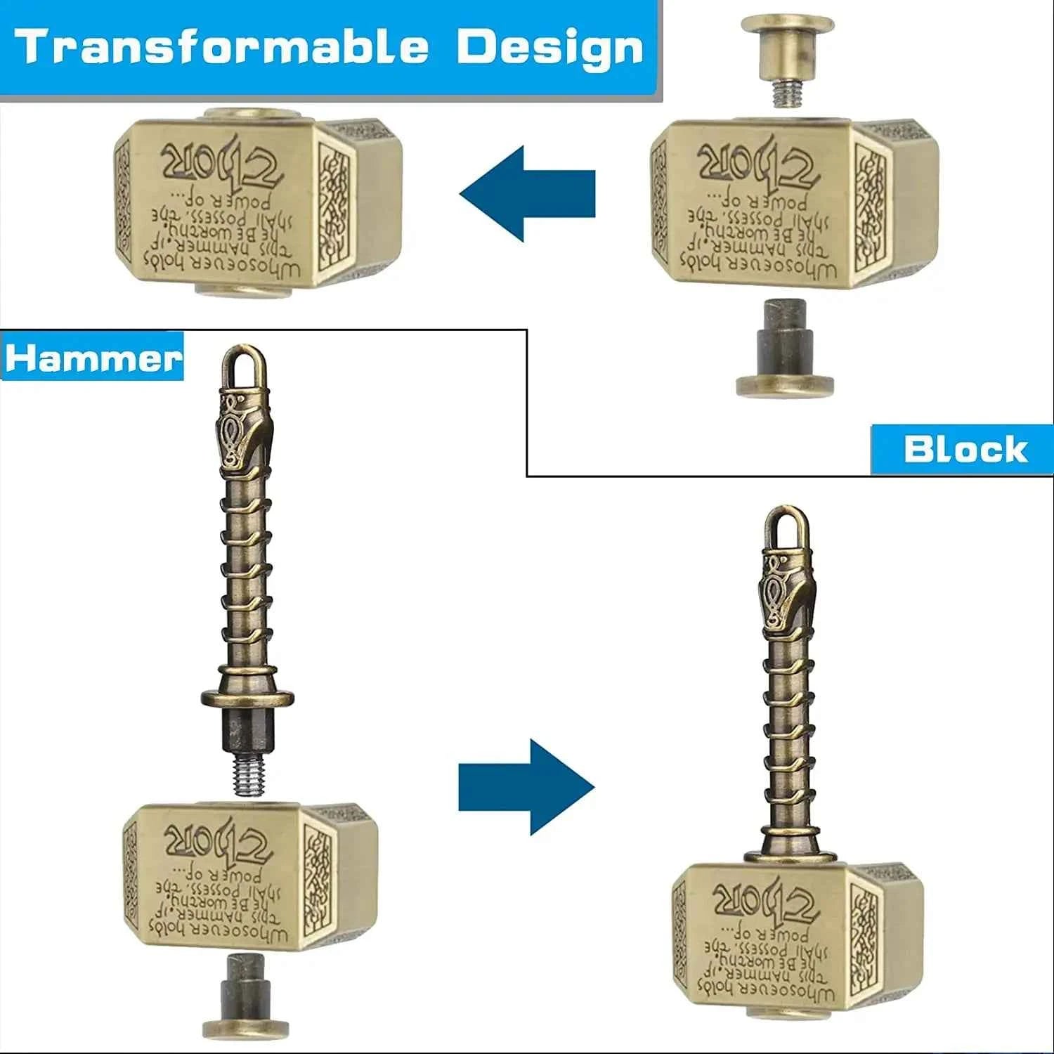 Metal Sensory Fidget Spinner Toy Thor's Hammer Resistance Anxiety Stress Relief Funny Fidget Toys for Kids Birthday Adult Gifts