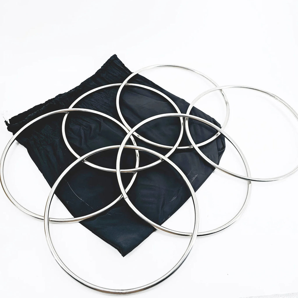 Six Connected Rings Kit 6 Linking Rings with Magnet Steel Pipe Diameter 31cm Street Magic Tricks Magic Props - Big Tim's Magic Emporium