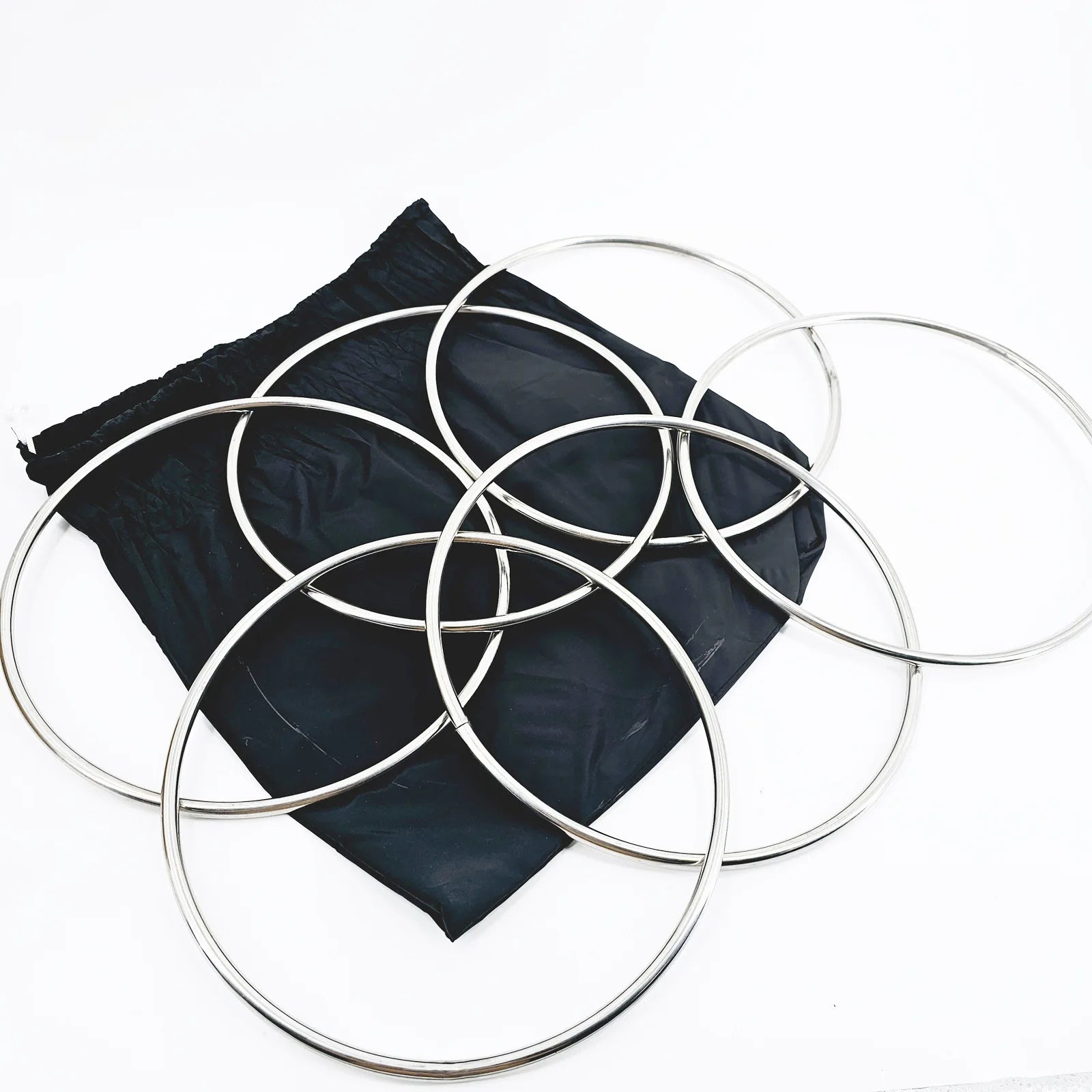 Six Connected Rings Kit 6 Linking Rings with Magnet Steel Pipe Diameter 31cm Street Magic Tricks Magic Props