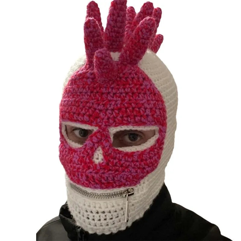 2026 Handmade Knitted Unisex Balaclava Hat Adult Skull Funny Balaclava Hat Design 48-50cm Fabric Balaclava Hat - Big Tim's Magic Emporium
