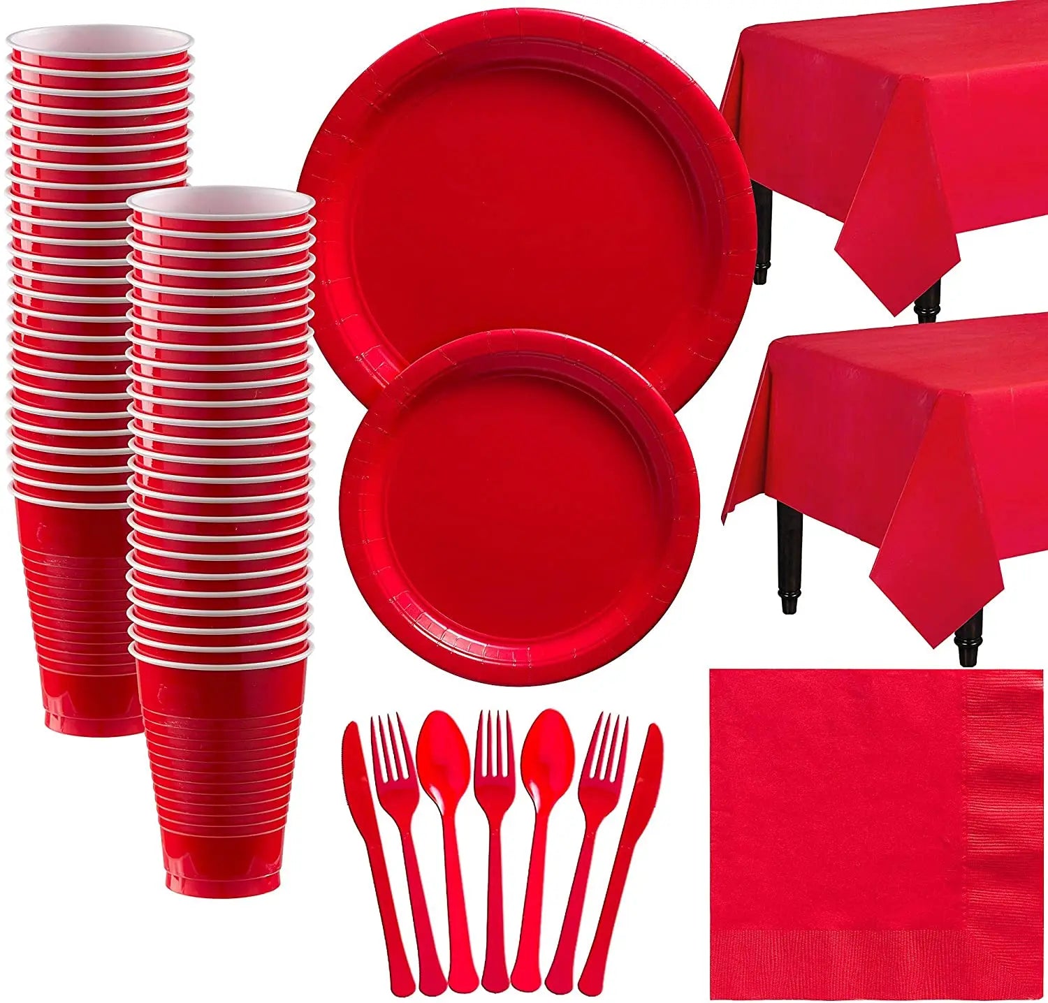 Wedding Party Red Color Party Disposable Party Tableware Cups Plates For Anniversaire Birthday Party Decorations Adult Supplies - Big Tim's Magic Emporium