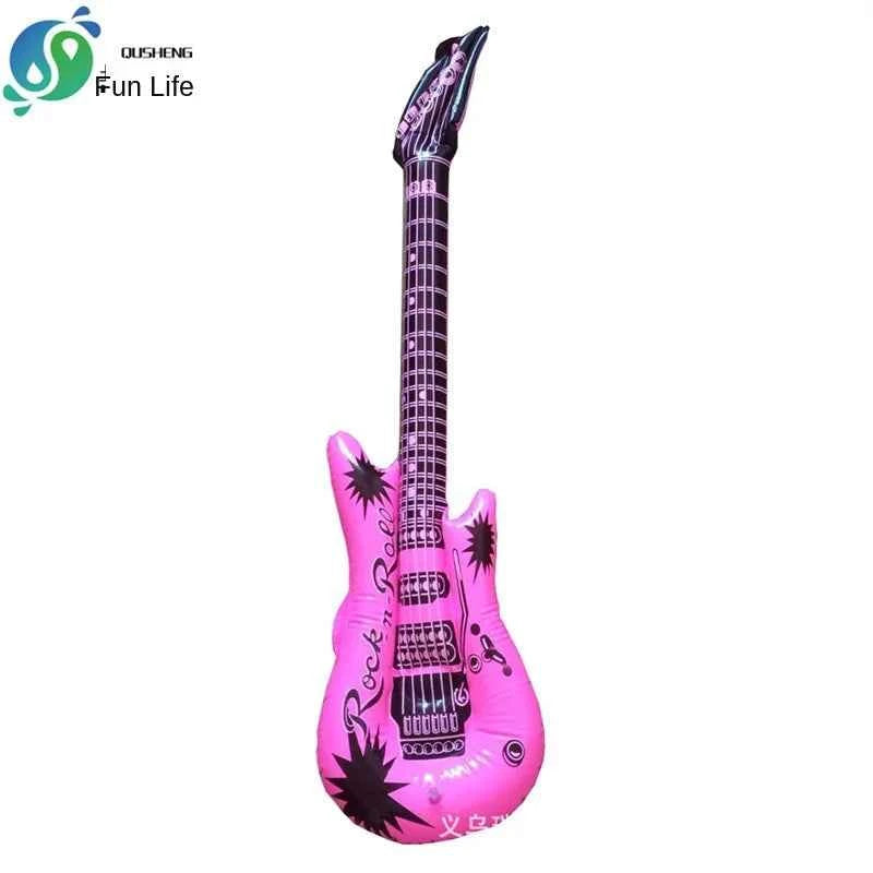 95cm Inflatable Guitar PVC Stage Props Children 's Simulation Inflatable Musical Instrument Explosion Inflatable Toys