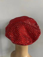 Full Rhinestone Embellished Glamour Beret Hat Stage Accessory