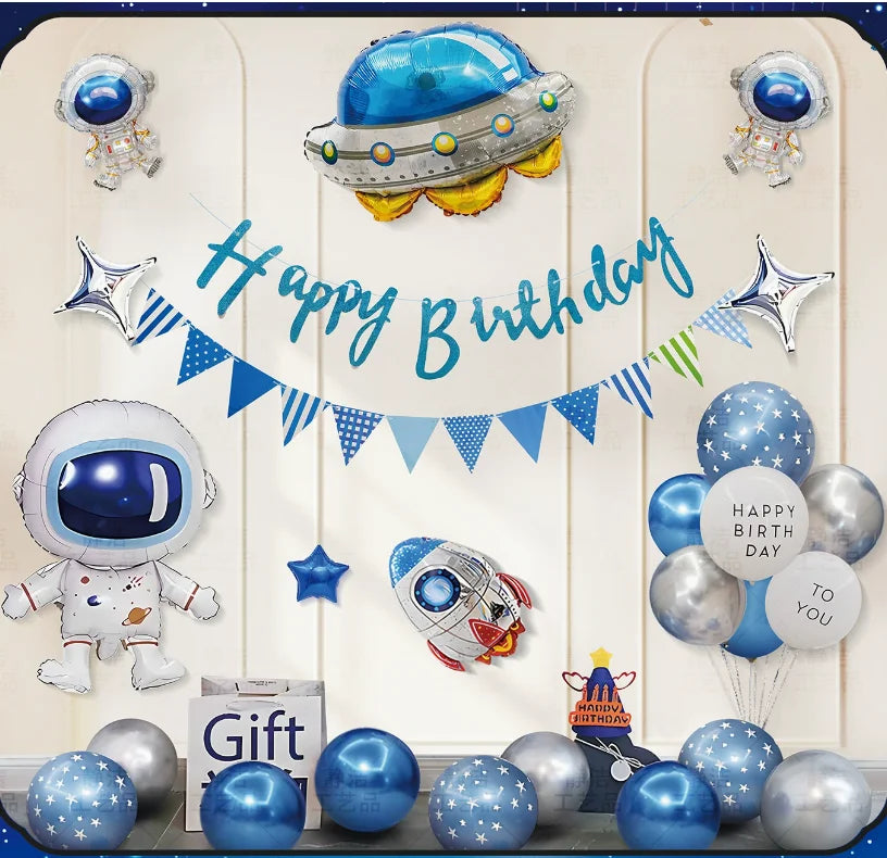 Outer Space Theme Party Decorations — Spaceship Balloon Set for Kids