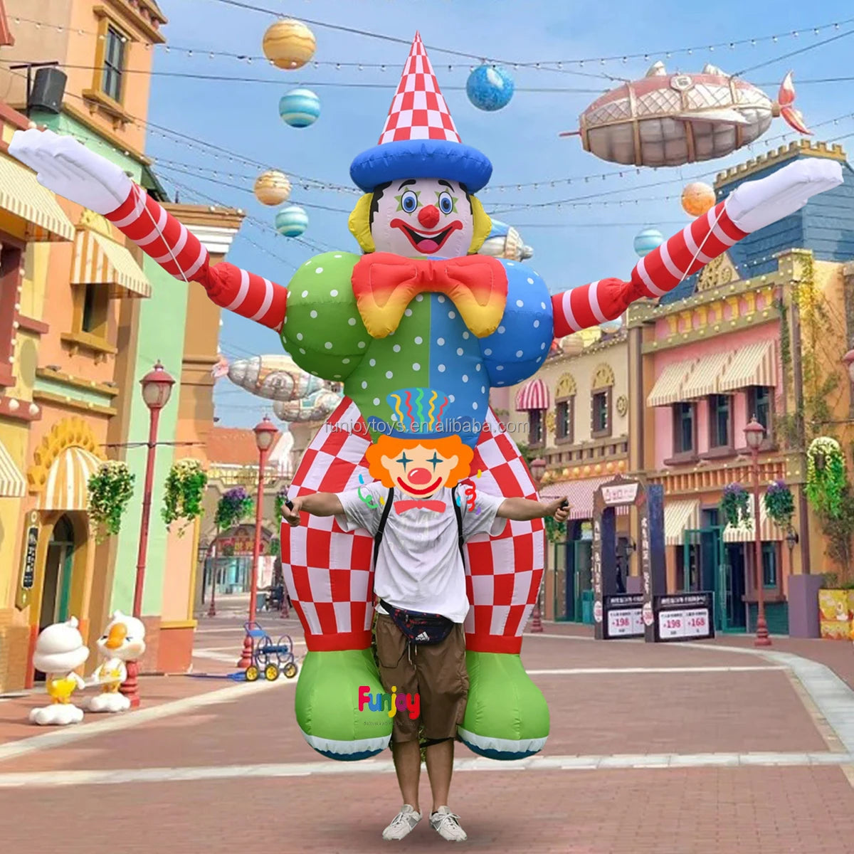 3/3.5m High Inflatable Clown Cartoon Puppet Suit Carnival Parade & Festival Decoration Essential