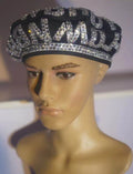 Full Rhinestone Embellished Glamour Beret Hat Stage Accessory