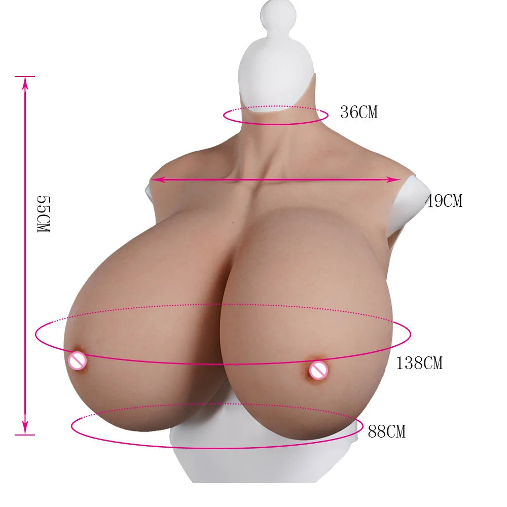 Super Huge Realistic Z Cup Fake Boobs Silicone Sexy Big Boobs Breast Forms for Male-Female Closet Queen Cosplay Ladyboy