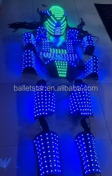 Light up Adult Costumes Performer Show Dance El Wire Led Robot Tron Laser Costume