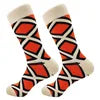 Men's Funny Socks Fine Paragraph Diamond Pattern Argyle Three-dimensional Tube Geometric Funny Large Size Combed Cotton