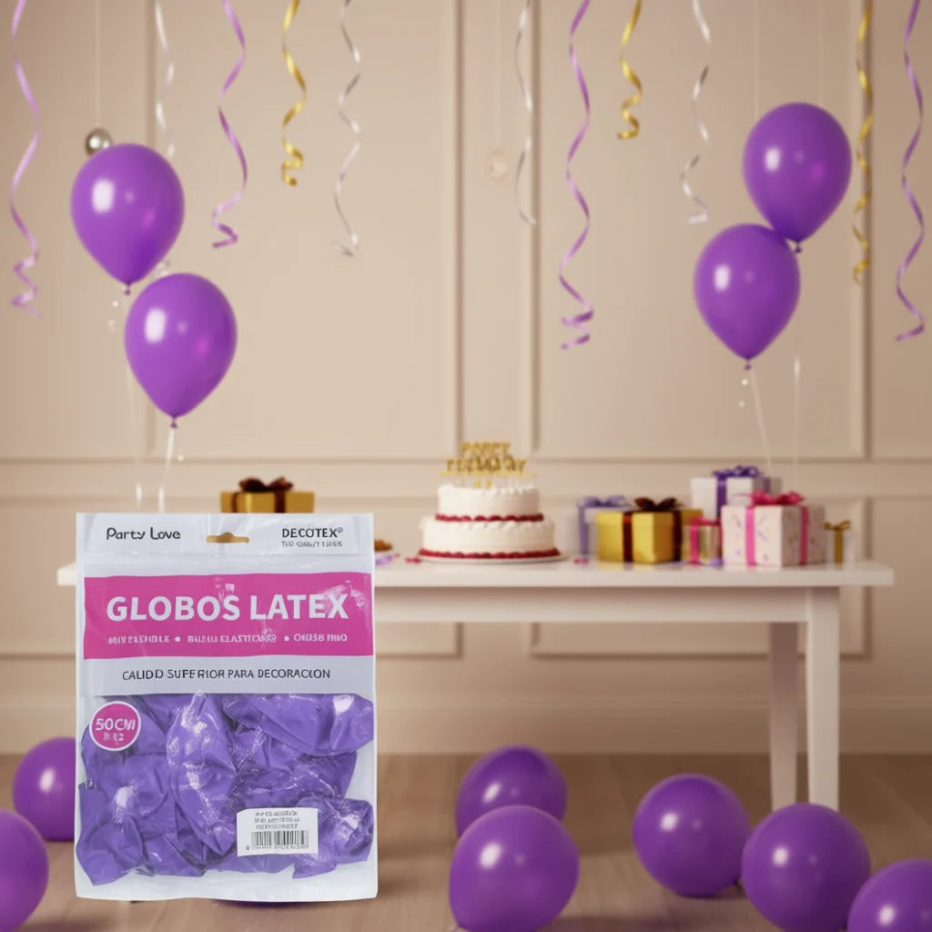 Party Love Latex Balloons 50cm Purple Chrome for Adults Birthday Party Decorations