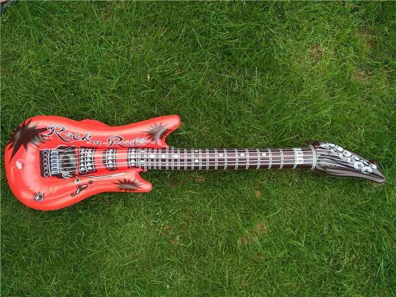 95cm Inflatable Guitar PVC Stage Props Children 's Simulation Inflatable Musical Instrument Explosion Inflatable Toys