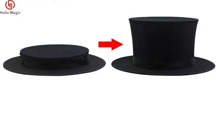 Folding Top Hat With Gimmick Magic Trick Costume Accessory Stage Prop Magician
