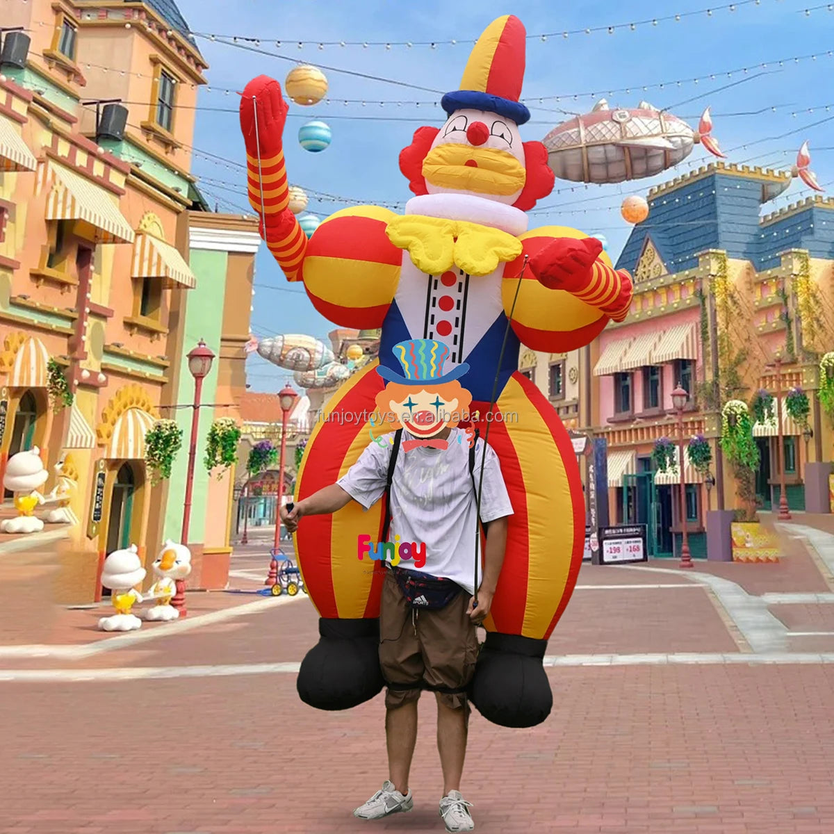 3/3.5m High Inflatable Clown Cartoon Puppet Suit Carnival Parade & Festival Decoration Essential