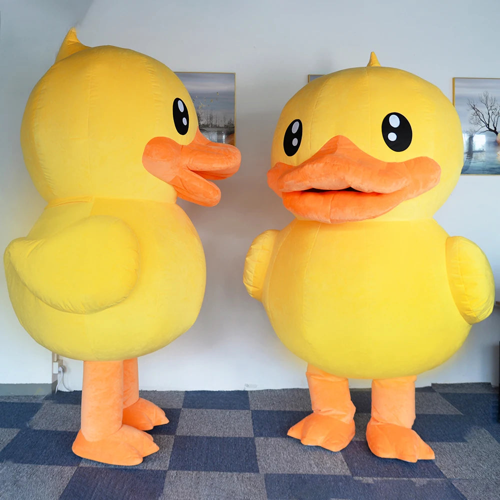 Funny Furry Cosplay Inflatable Duck Costume Plush Mascot Suit for Adults for Carnival & Halloween Celebrations for Men Women - Big Tim's Magic Emporium