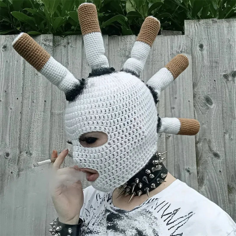 2026 Handmade Knitted Unisex Balaclava Hat Adult Skull Funny Balaclava Hat Design 48-50cm Fabric Balaclava Hat - Big Tim's Magic Emporium