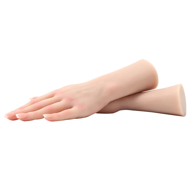Quality Realistic Female Silicone Hand Model for Nail Art Practice Manicure Training Jewelry Display Watch Display Soft Hand
