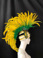 The Stardust Samba Radiance – Elegant Feathered Stage & Carnival Headdress