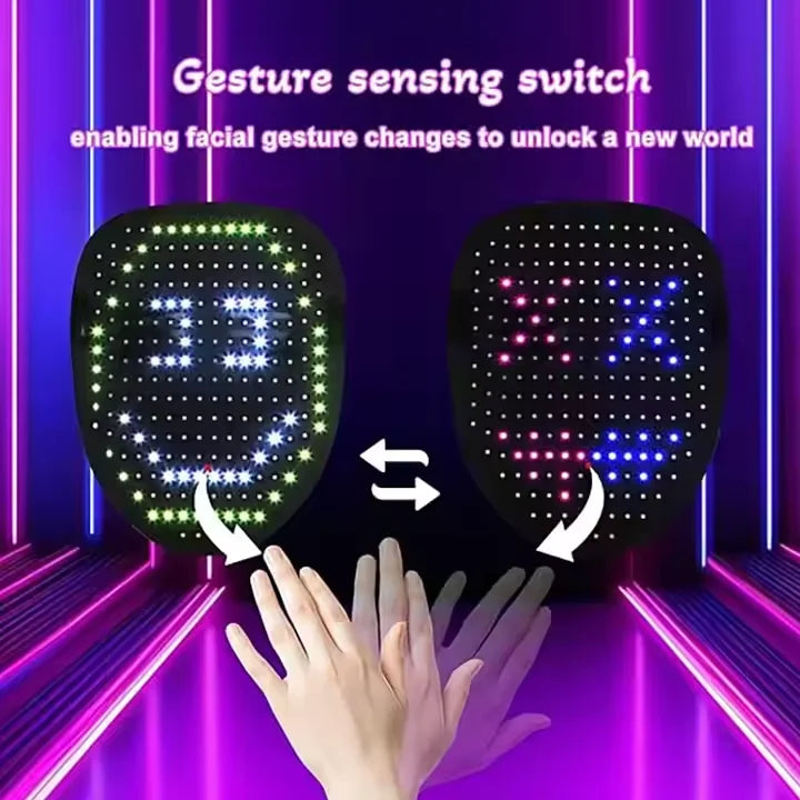 Shining Funny Custom DIY Face Mask Halloween Party LED Light Face Mask - Big Tim's Magic Emporium