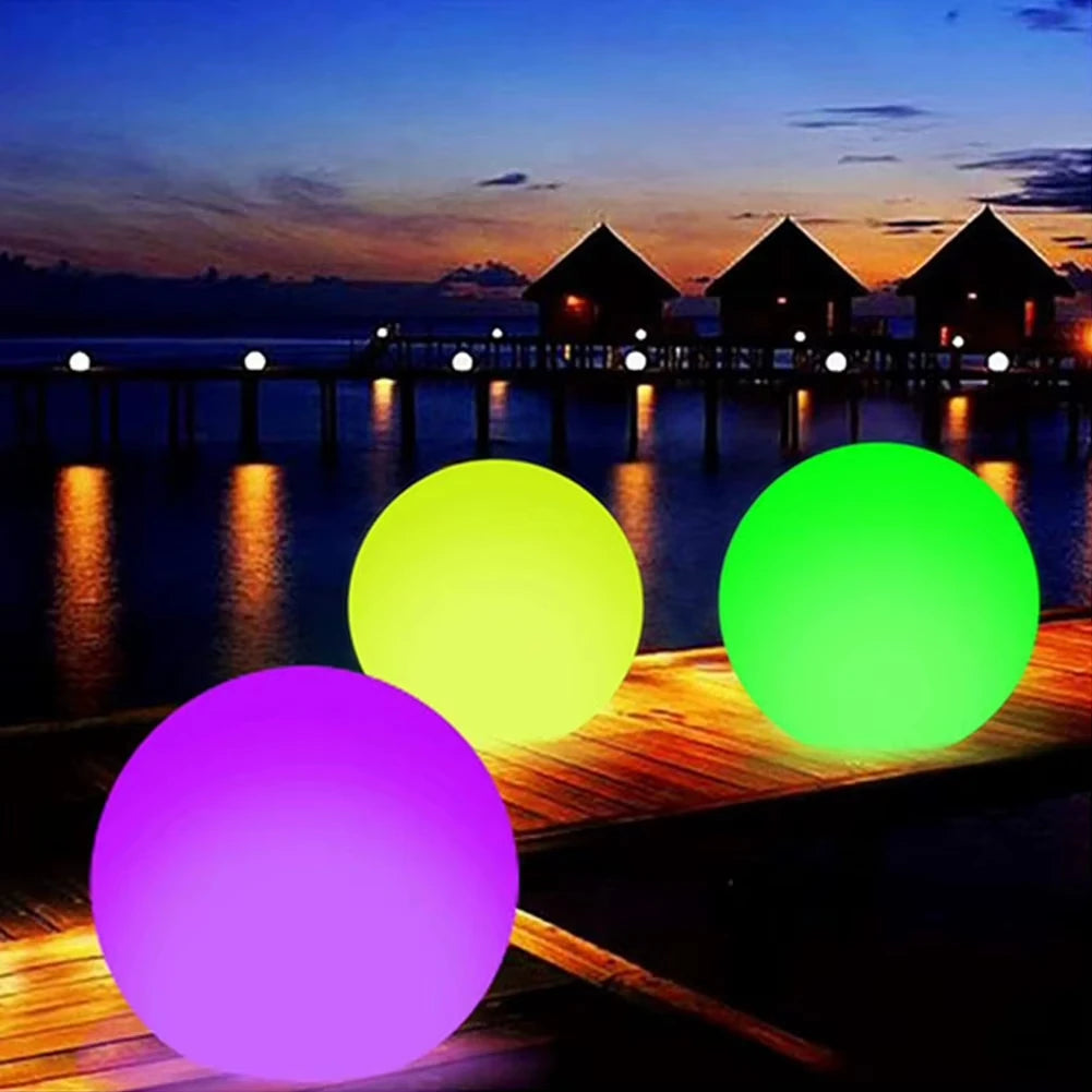 Inflatable Light-up Christmas Balls PVC Remote Control LED Flashing Beach Balloons Children's Christmas Party Supplies