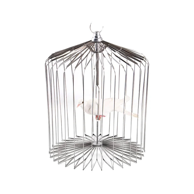 Multi size Silver Steel Appearing Bird Cage Dove Appearing Magic Tricks Illusion Gimmick Prop Accessory Made of Durable Metal