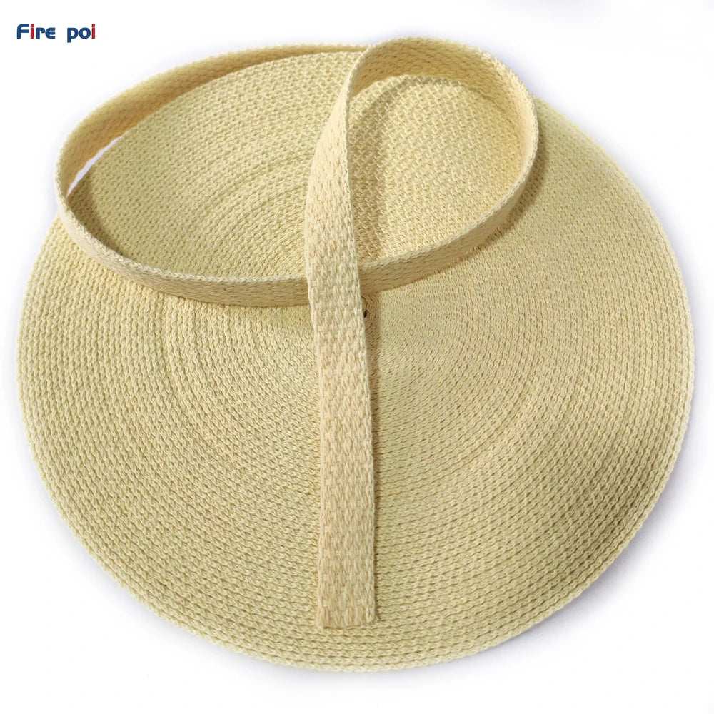 Fire Props Maker Material Flow Juggling Art Sideshow Performer Fire Poi Fire Sword 3/4'' Aramid Webbing 19*3mm Pure Kevlar Wick