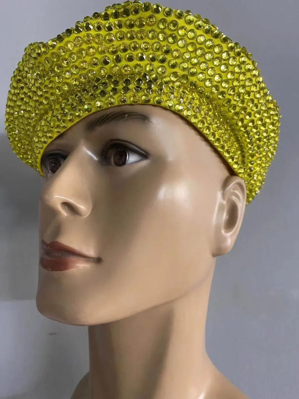 Full Rhinestone Embellished Glamour Beret Hat Stage Accessory
