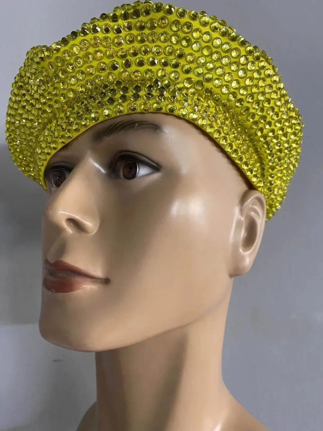 Full Rhinestone Embellished Glamour Beret Hat Stage Accessory