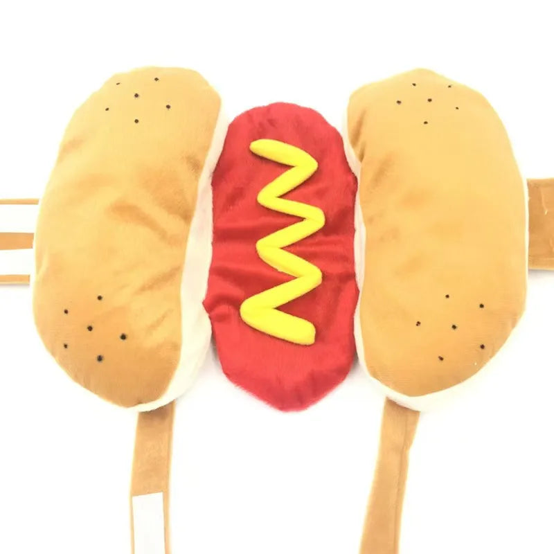 Funny Dog Hotdog Costume Luxury Simple Winter Chinese New Year Party Cosplay Outfit for Cats Birthday Halloween Trench Coat - Big Tim's Magic Emporium