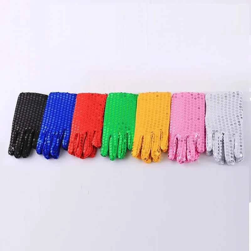 Sequins Stage Performance Props Gloves Adult Halloween Cosplay Dancing Show Magic Fashion Personality Hip Hop Woman Men