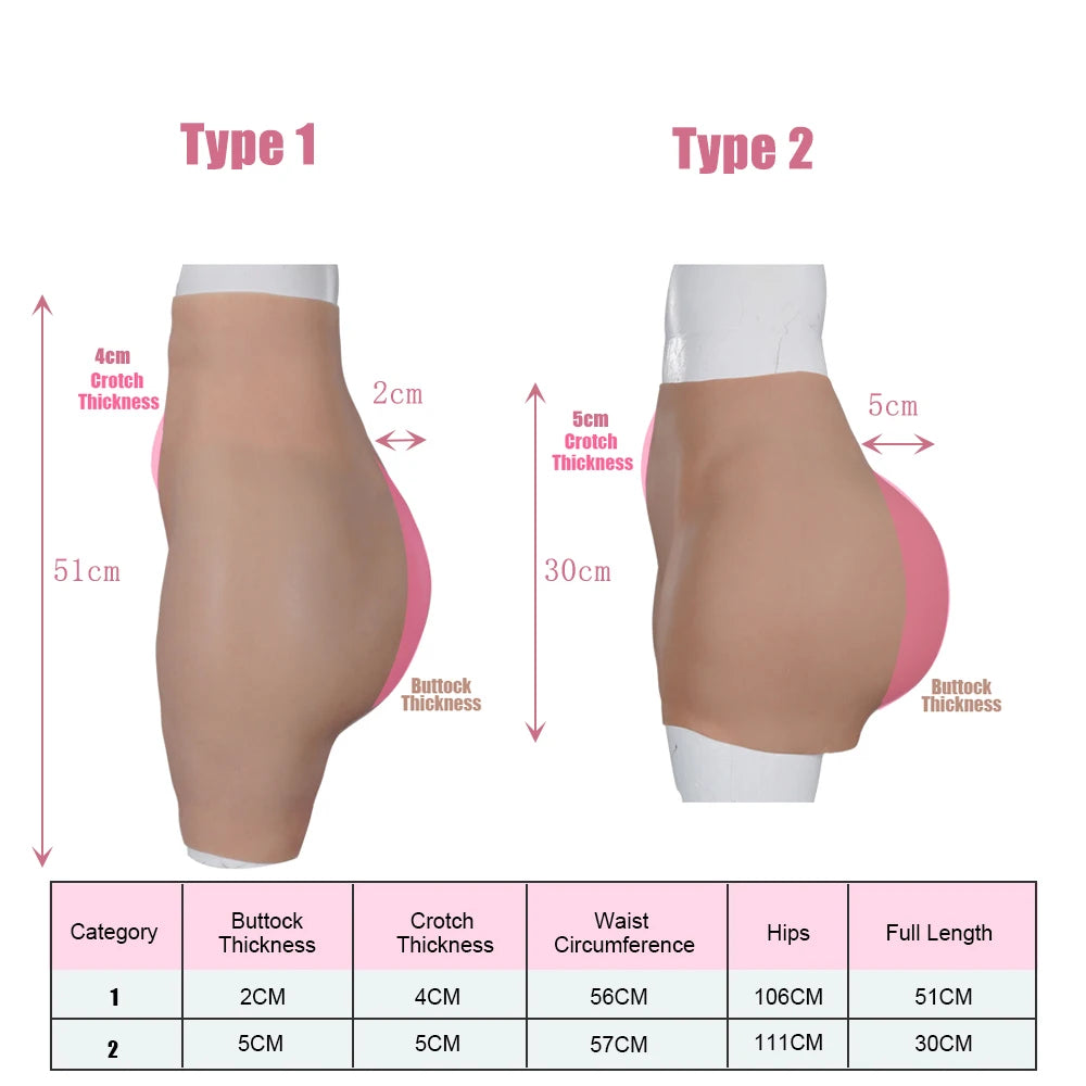 Male to Woman Cosplay Crossdresser Trans Super Soft Silicone Vagina Pants Catheter/Vaginal Tube Plump Hip Lift False Pussy Ass