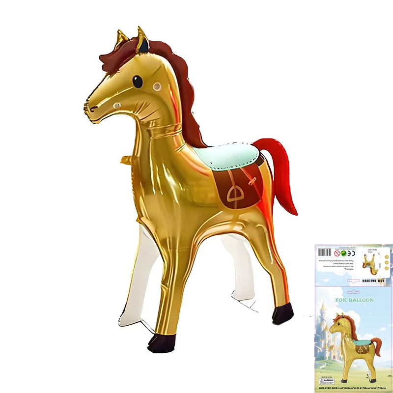 1.5 M Big Matte Standing Horse Foil Balloon Self-Sealing Kids' Toy Featuring New Year Birthday Graduation Wedding Party Decor