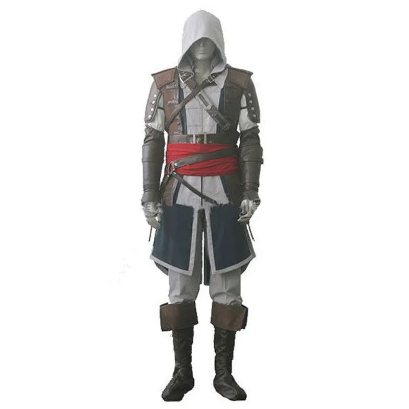 Uniform Outfits Complete Customization Suit Halloween PartyAssassins Cosplay Edward Costume Creed Black Flag Kenway Men Women