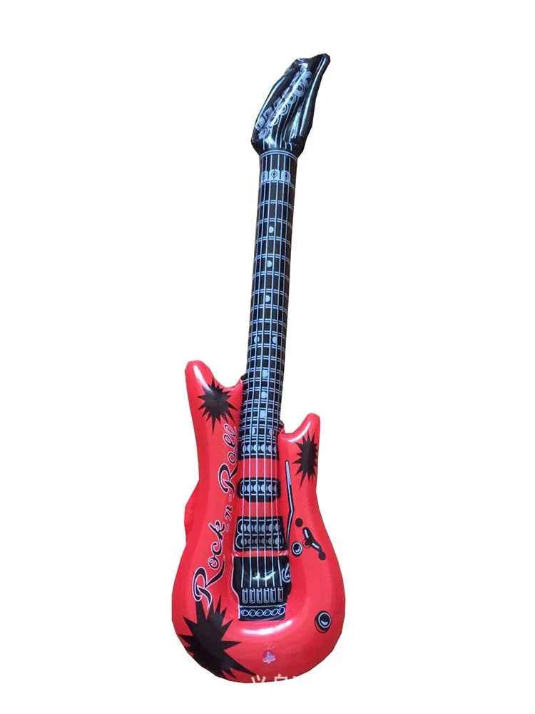 95cm Inflatable Guitar PVC Stage Props Children 's Simulation Inflatable Musical Instrument Explosion Inflatable Toys