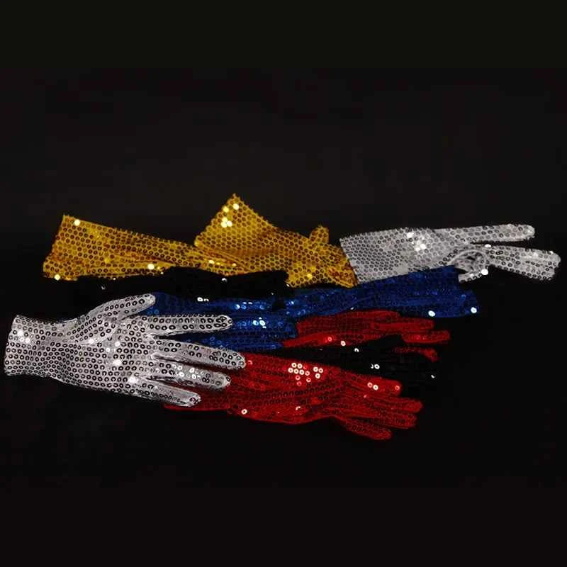 Sequins Stage Performance Props Gloves Adult Halloween Cosplay Dancing Show Magic Fashion Personality Hip Hop Woman Men