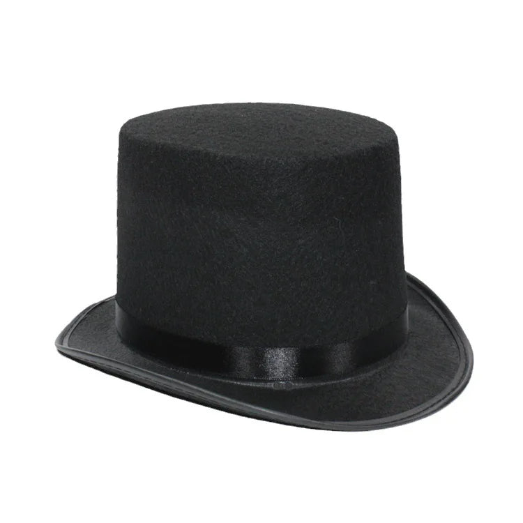 Stylish Top Hat for Adults Magician & Gentleman Formal Costume for Halloween Party & Cosplay Elegant Festive Party Hat