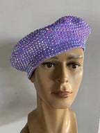 Full Rhinestone Embellished Glamour Beret Hat Stage Accessory