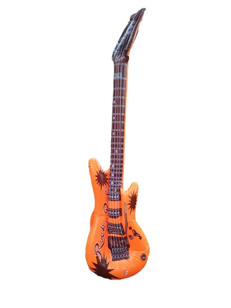 95cm Inflatable Guitar PVC Stage Props Children 's Simulation Inflatable Musical Instrument Explosion Inflatable Toys