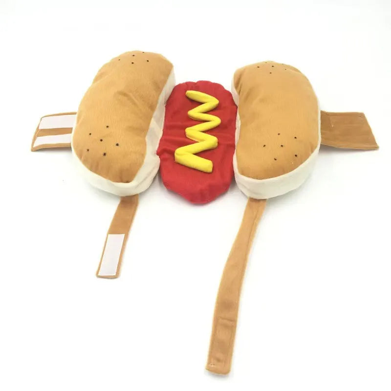 Funny Dog Hotdog Costume Luxury Simple Winter Chinese New Year Party Cosplay Outfit for Cats Birthday Halloween Trench Coat - Big Tim's Magic Emporium