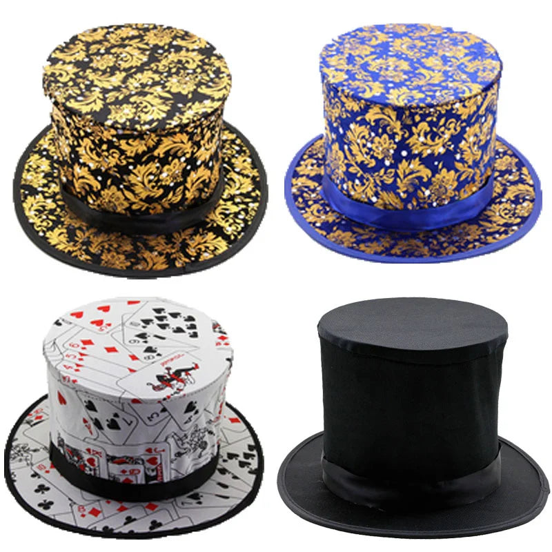 Folding Top Hat With Gimmick Magic Trick Costume Accessory Stage Prop Magician