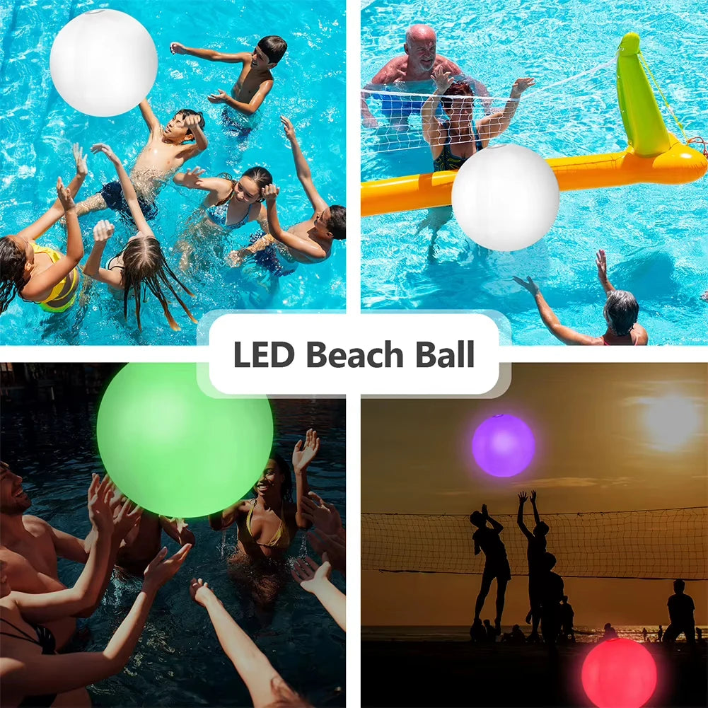 Inflatable Light-up Christmas Balls PVC Remote Control LED Flashing Beach Balloons Children's Christmas Party Supplies