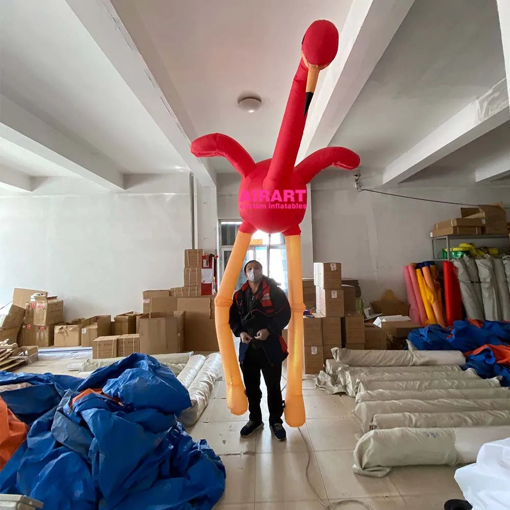 Free Printing Inflatable Mascot Puppet Adults Size Inflatable Puppet Costume Pink Color Inflatable Flamingo Puppet