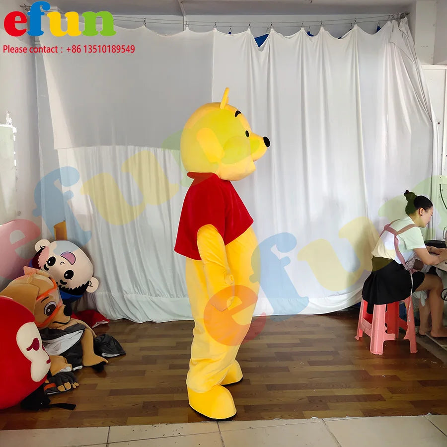 Efun MOQ 1 PC Custom Walking Cartoon Bear Character Mascot Costume Funny Bear Mascot Costume Cosplay Adult Suit for Sale
